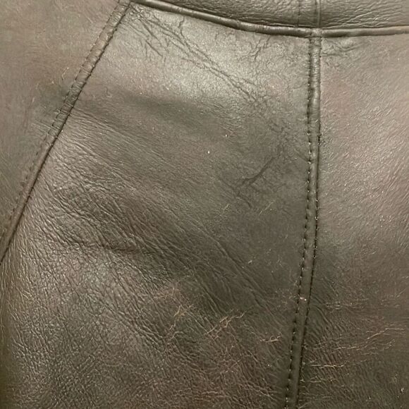 Vintage azizia faux fur lined leather jacket women’s size large from 90s 80s era - Picture 8 of 15